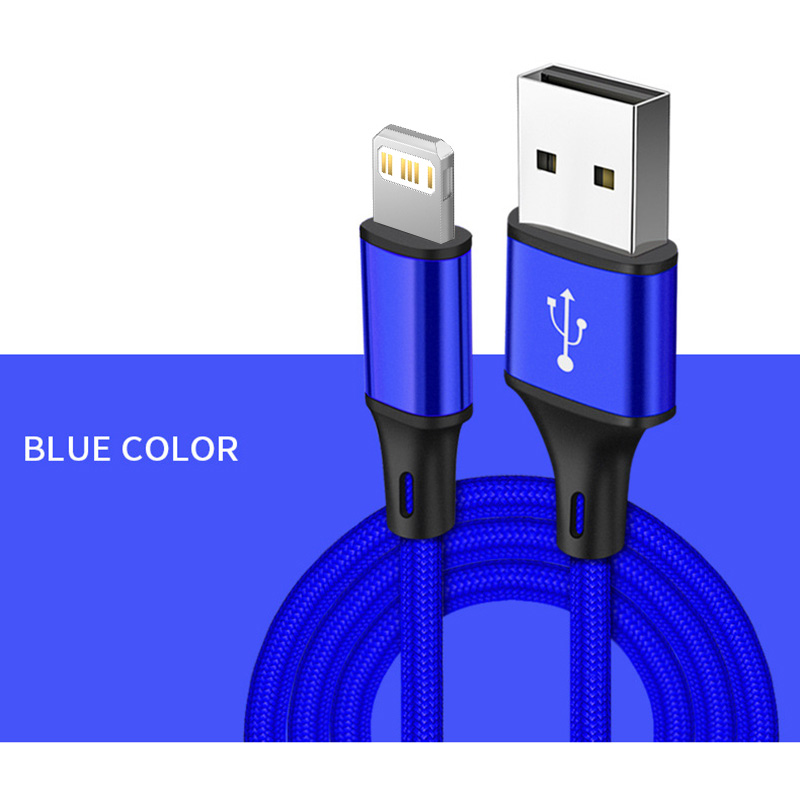 3m Daten USB Ladegerät Kabel Pro iPhone X XS Max 13 12 11 5 8 7 6 6s Plus SE Apfel iPad 3A schnell aufladen Telefon Kabel kurz lang Kabel: Blau / 0.5m