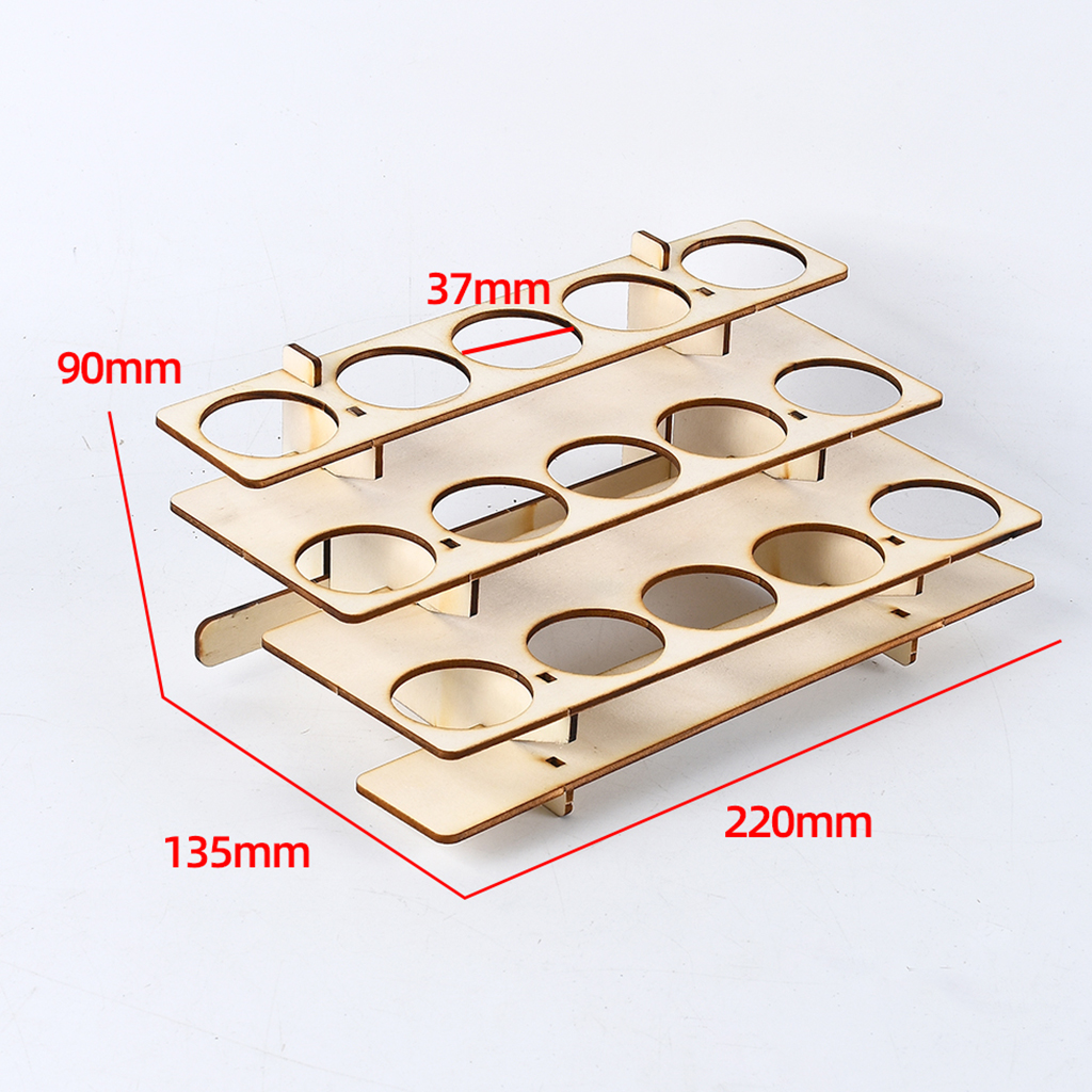 Wooden Paint Rack Stand Storage Shelf Painting Ink Bottles Stand Spraying Bottles Holder Organizer for DIY Art Painting Tool: 15 hole