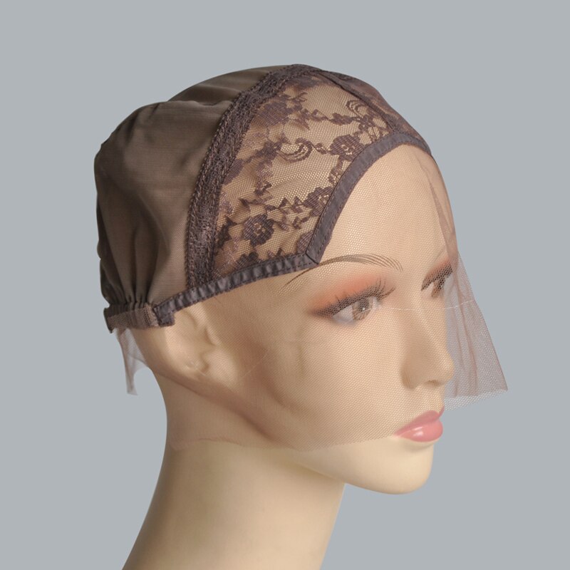 Zwart/Donkerbruin/Bruin/Licht Bruin/Beige Haarkant Caps Voor Maken Pruiken Met Verstelbare riem Weven Cap Haarnetjes