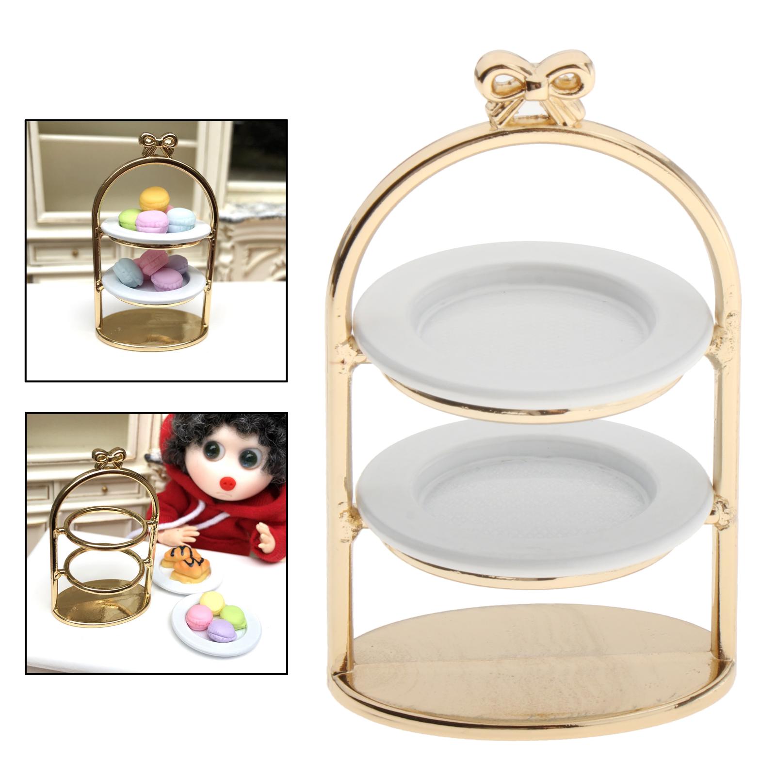 1pc 1/12 Dollhouse Miniature Accessories Mini Dessert Rack Simulation Furniture Cake Stand Model Toys Decor Doll House Accs