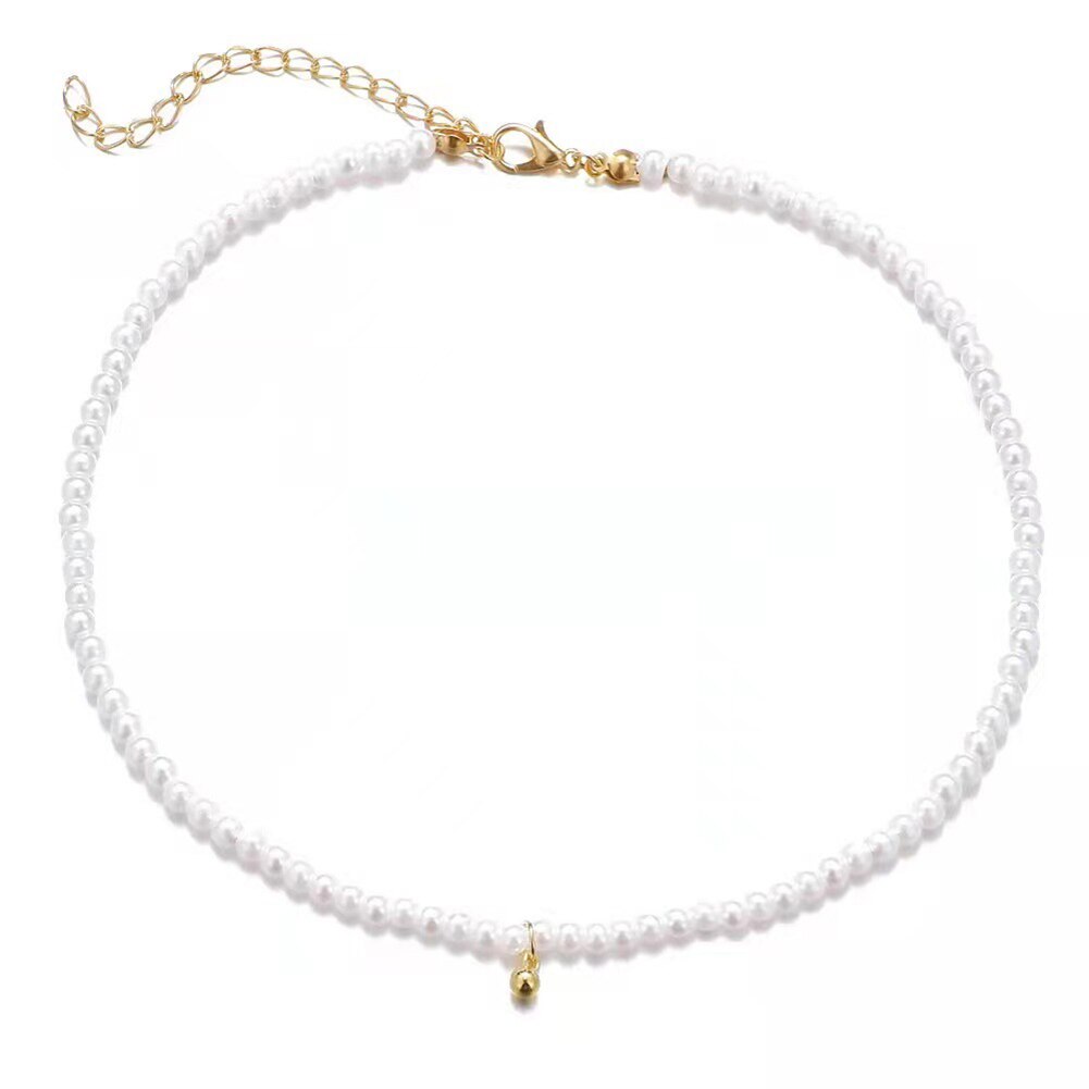 Mode Barokke Parel Ketting Vrouwen Kraag Bruiloft Punk Gouden Kettingen Lariat Bead Choker Kettingen Sieraden