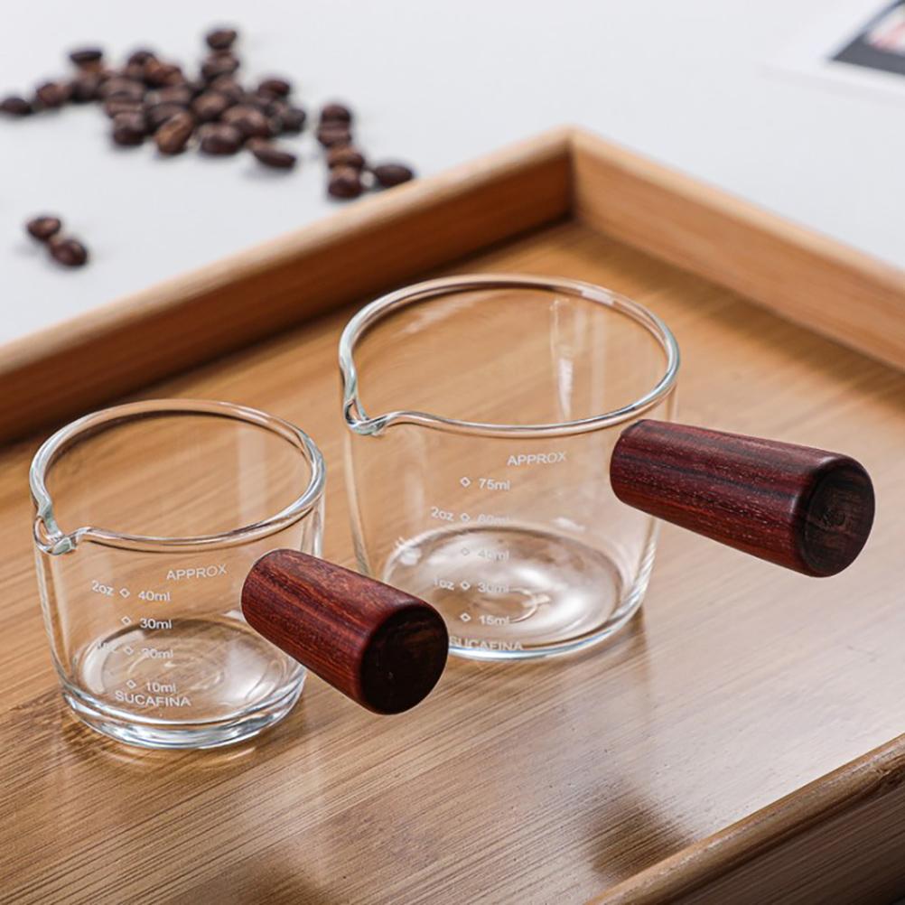 50/70ml Glass Measuring Cup Transparent Mug Pour Spout Measuring Device Clear Scale Baking Milk Cups Kitchen Accessorie