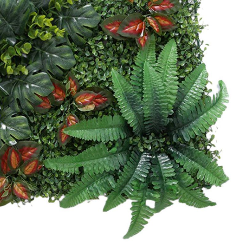 60 x 40cm kunstgraswandpaneel met kunstgras, doe- 8 -zelf miniatuurgazon, rode bladeren