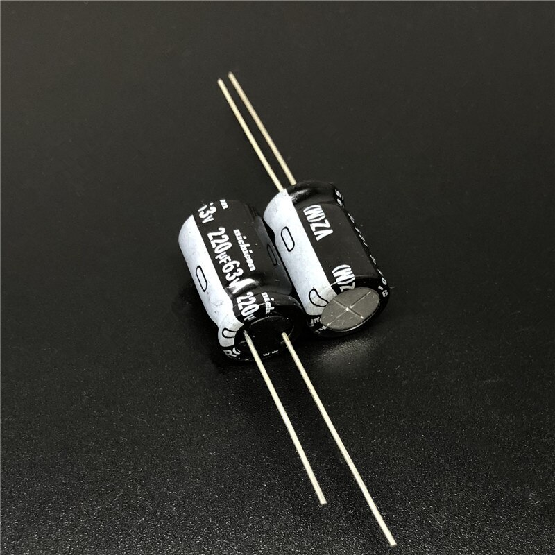 10 st /100 st 220uf 63v nichicon vz series 10 x 16mm brett temperaturområde 63 v 220uf aluminium elektrolytisk kondensator