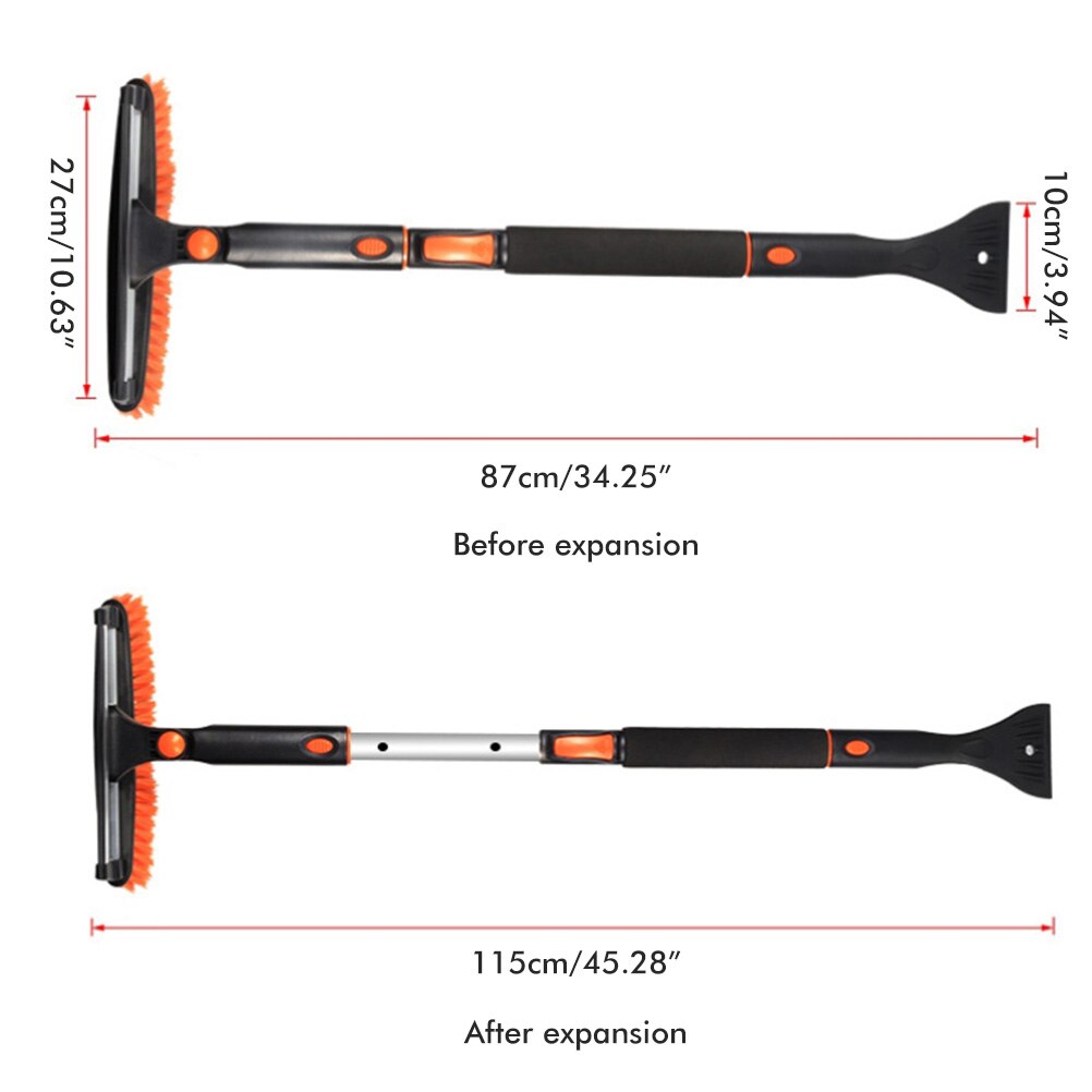 Auto Telescopische Sneeuw Borstel Multifunctionele Sneeuwschuiver Borstel Draagbare Sneeuw Clearing Tool Set