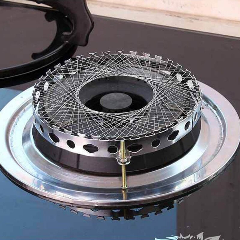 Stainless Steel Gas Cooker Gas Stove Torch Net Windproof Energy Saving Circle Cover Case Mesh Kitchen Accessories