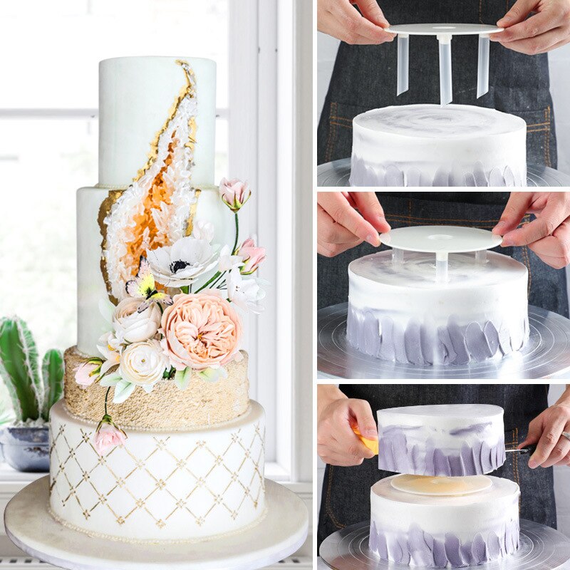 Multi-Layer Cake Stapelen Beugel Stands Set 15 Stuks Wit Cake Sticks Ondersteuning Staaf En 5 Stuks Cake Separator platen Cake Tool