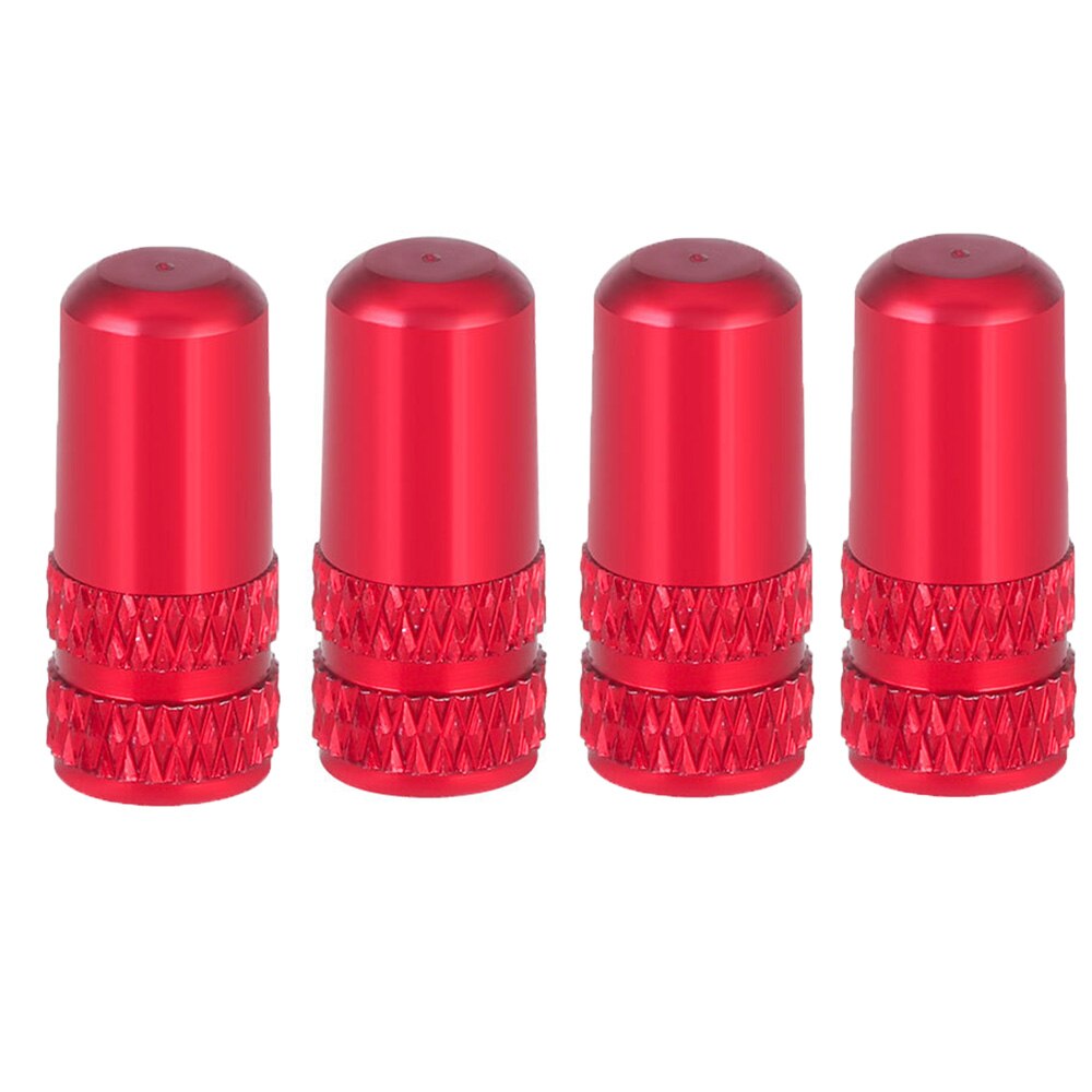 4pcs MTB Cycling Accessories Aluminium Alloy Dustproof Bicycle Valve Cap Tyre Air Caps Schrader Valve Valves Cover: red	Presta Valve