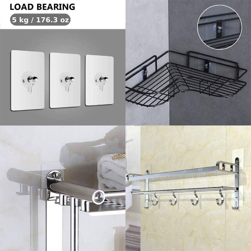 10pcs Adhesive Screws Wall Mount Hanging Nails No Drilling Screw Sticker Photo Frame Hanger for Bathroom Kitchen Storage Picture