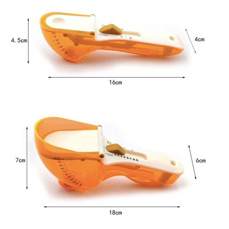 Adjustable Measuring Spoons With Snaps Multifunctional Markings Scoop Kitchen Stuff