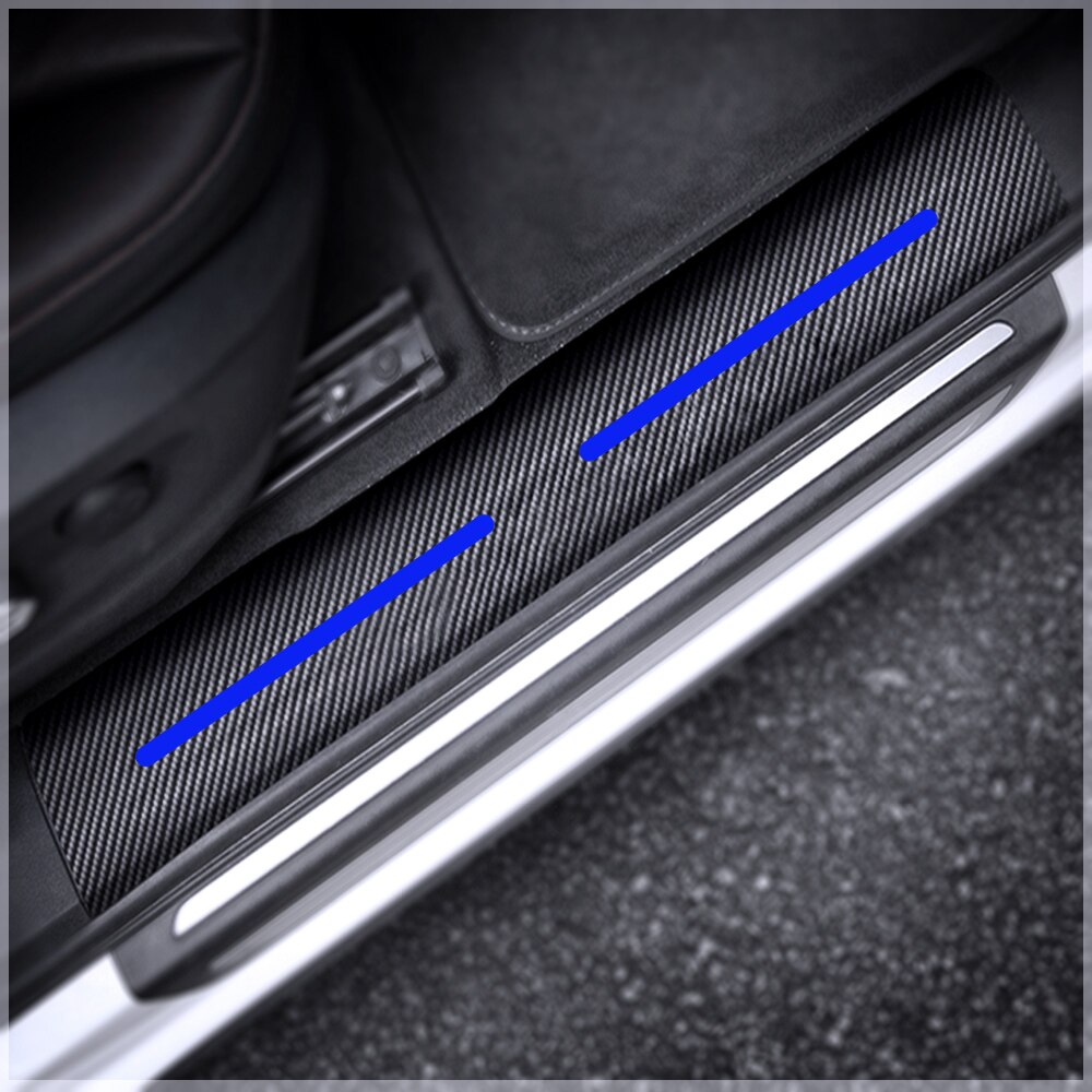 Bil-styling för fiat 124 spindel bil dörr tröskelplattor klistermärken scuff plate 4d kolfiber klistermärke