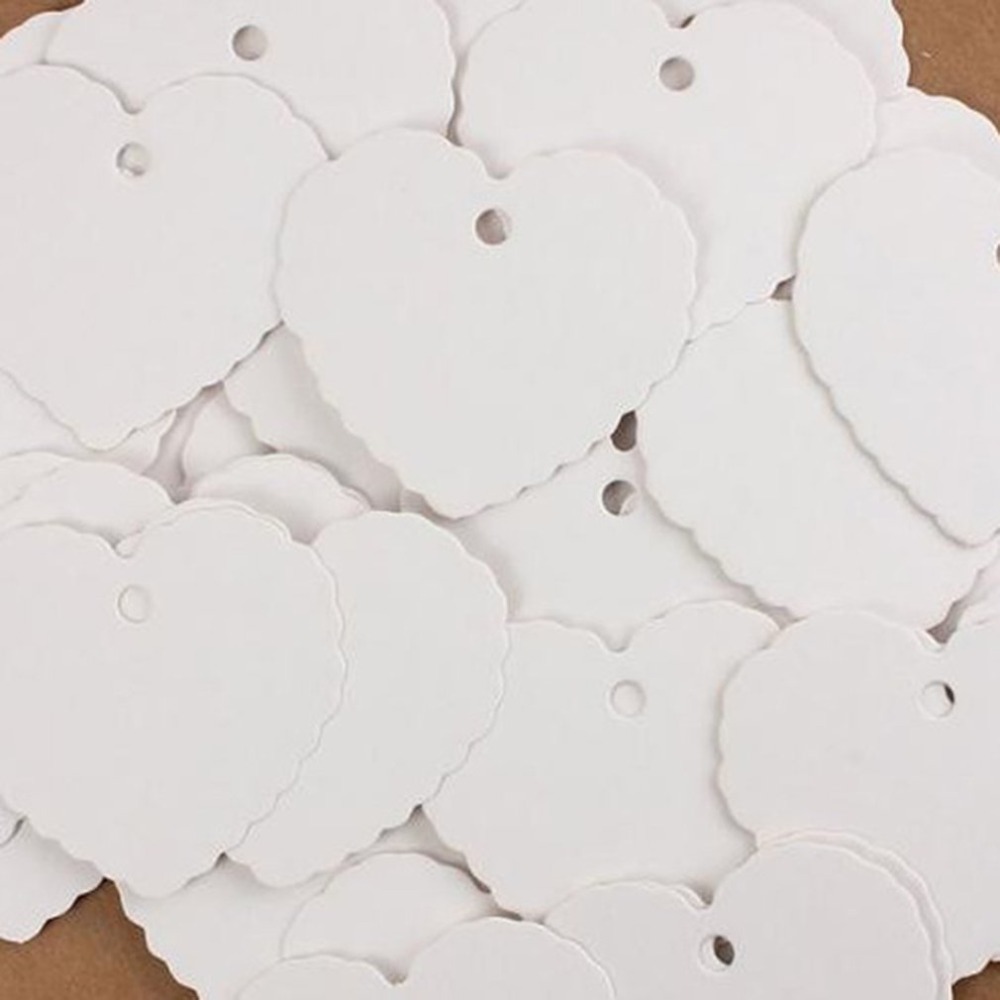 50pcs Kraft Paper Heart-shaped Small Label Diy Jewelry