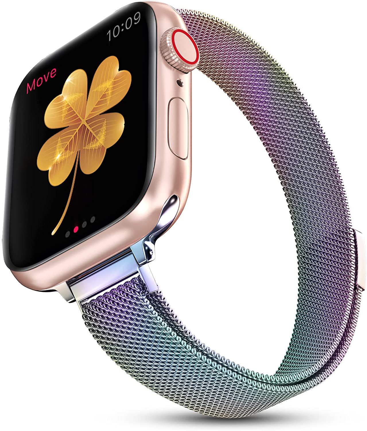 Milanesiskt öglearmband för apple watch-band 40mm 44mm 41mm 45mm 42mm 49mm 38mm slimt armband iwatch-serien 3 5 4 6 se 7 8 ultra 2 9: Ingefära / 22mm