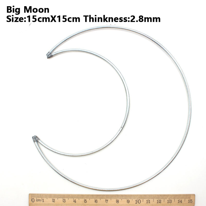 Onregelmatige Ijzeren Ring Eenhoorn Kat Maan Speciale-Vormige Hoepel Diy Dreamcatcher Handmande Yiyang Taiji Symbool: Big moon
