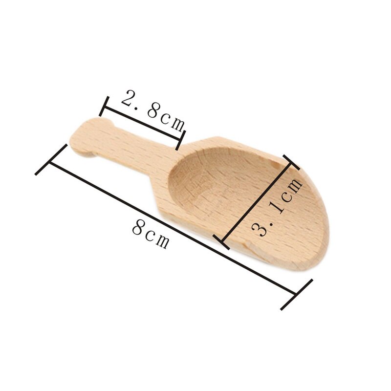 Coffee Tea Herb Powder Scoops Kitchen Gadget Mini Naturel Wooden Spoon Candy Bath Salt Spices Flavors Spoons Cooking Tools