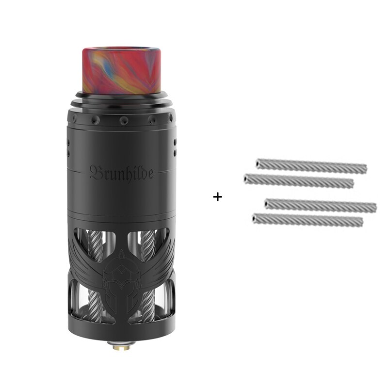 In Stock Vapefly Brunhilde Top Coiler RTA Tank 8ml/2ml W Surrounding Top Airflow Dual Coil Build Deck Electronic Cigarette Vape: Black and Wire / 2ML