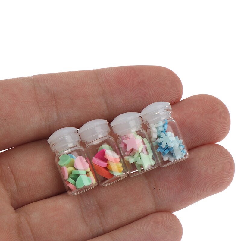 4Pcs/Set 1:12 Dollhouse Miniatuer Furniture Toys Candy Glass Jar for Dolls Decor