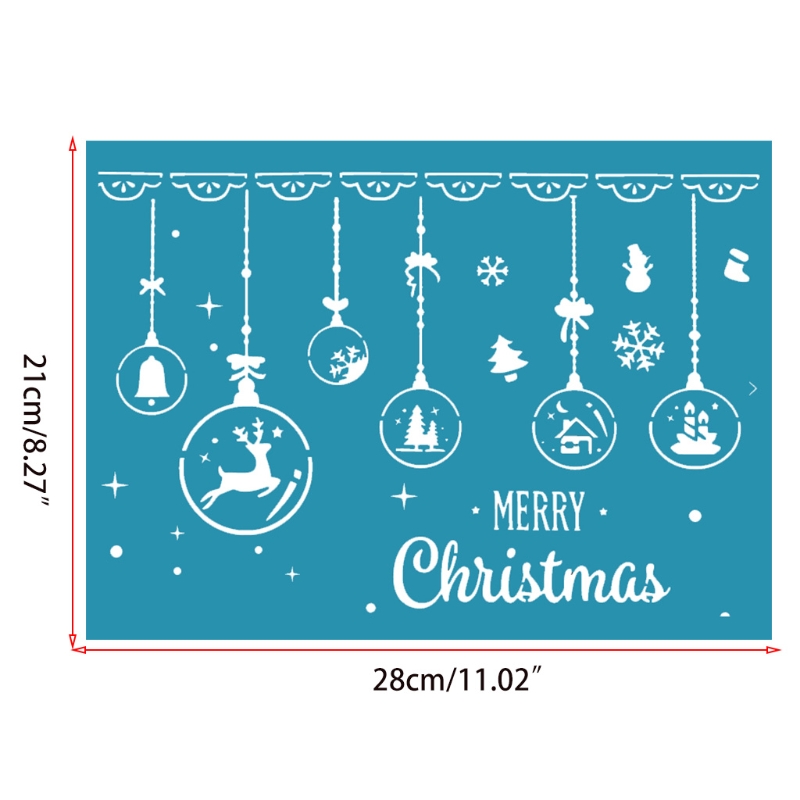 95AA Merry Christmas DIY Self Adhesive Silk Screen Printing Stencil Mesh Transfers