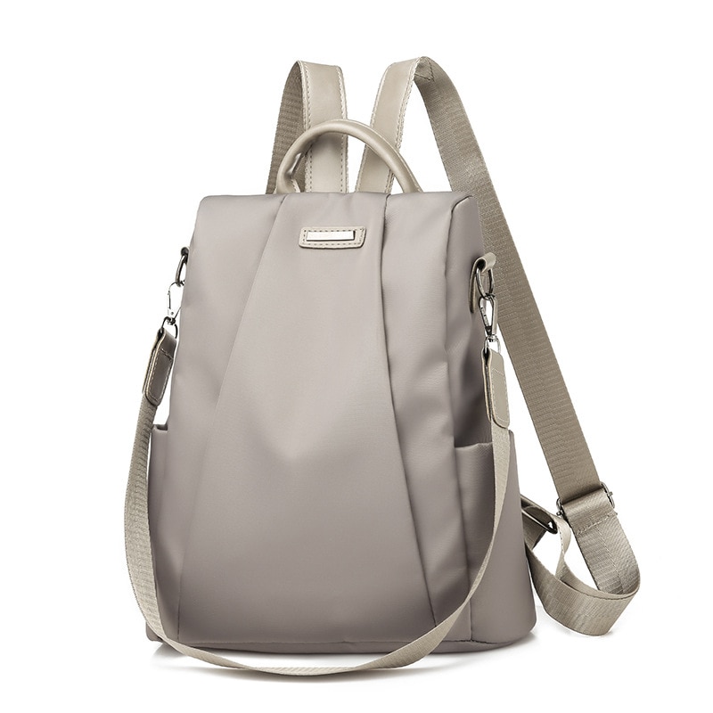 Kvinders tyverisikring rygsæk afslappet oxford ensfarvet skoletaske aftagelig skulderrem rejse skuldertaske