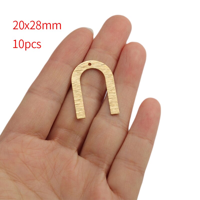 1 paczka surowego mosiądzu U kształt złącze Charms geometria Penadant kolczyk Charms dla DIY ocena biżuteria akcesoria do rękodzieła rzemiosło: style16