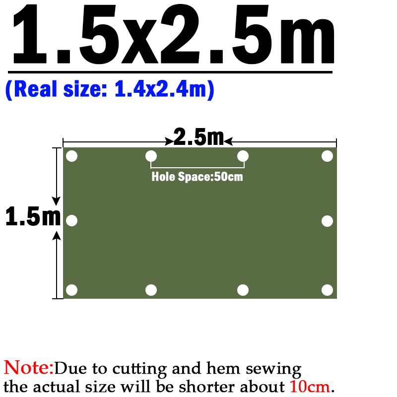 Donker-Groen Zeildoek Organische Siliconen Canvas Tuin Pergola Cover Outdoor Camping Tent Luifel Zeil Boot Truck Regendicht Doek: 1.5x2.5m