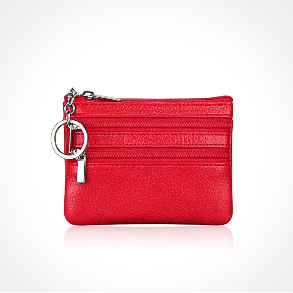 ¡Novedad de ! Cartera de gran capacidad a la para mujer, monederos cortos, Cartera de piel sintética con cremallera, tarjetero: Rojo