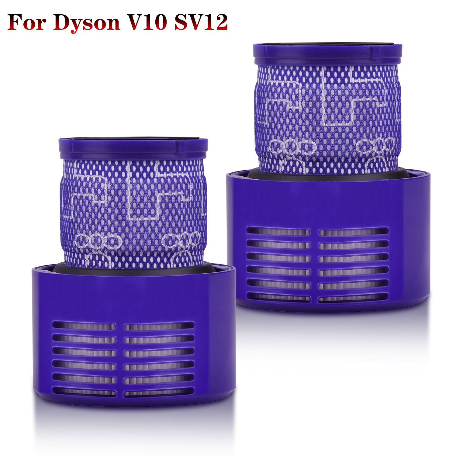 Batmax Replacement battery for Dyson V10 SV12,V8 SV10,V7,V6,SV07,SV09 Absolute Fluffy Animal Vacuum Cleaner: 2pc V10 Filters