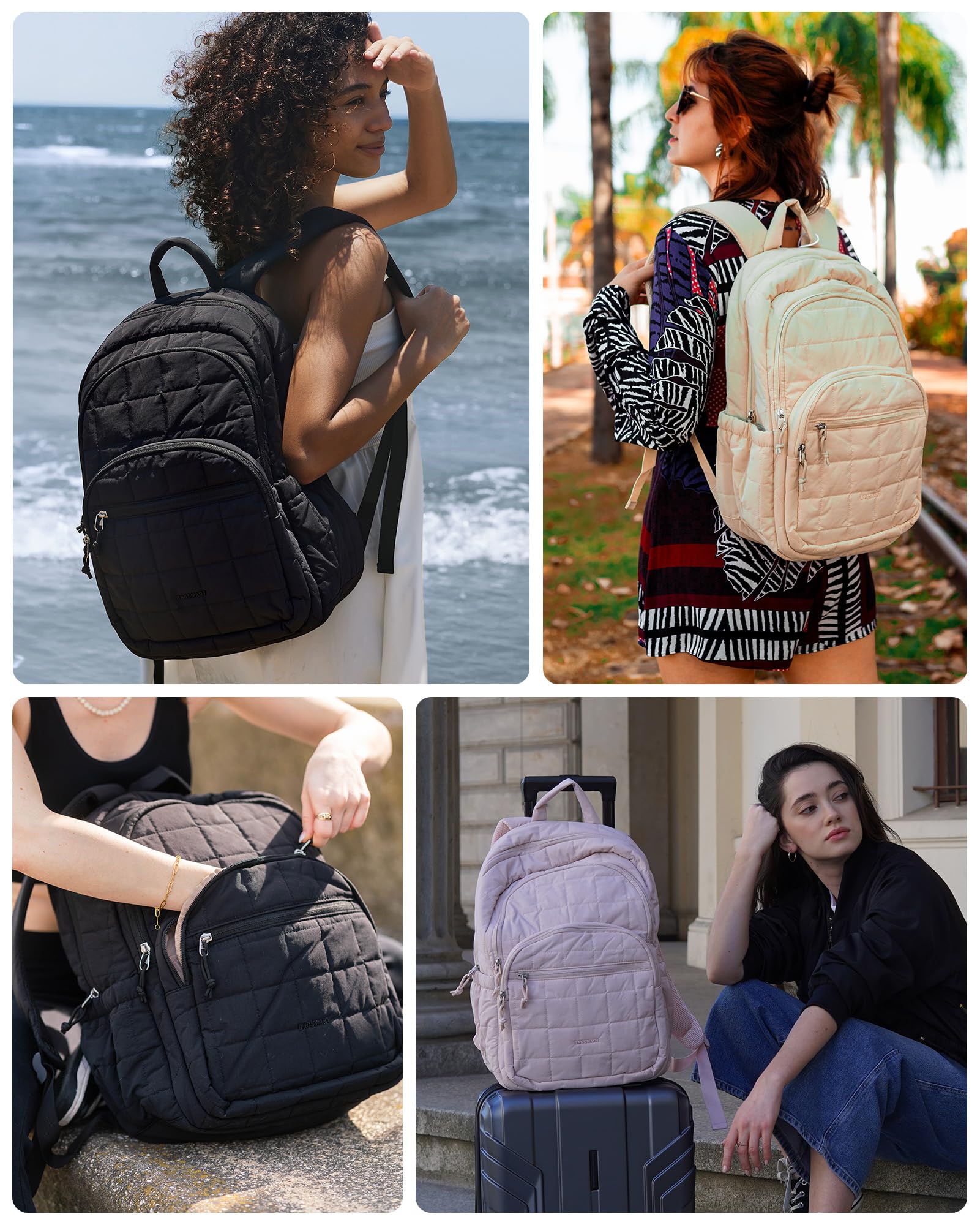 BAGSMART Damen-Rucksack, Schultasche für Mädchen, wasserdicht, großer College-Rucksack, Reiserucksäcke, Damen, Laptop, Büchertasche