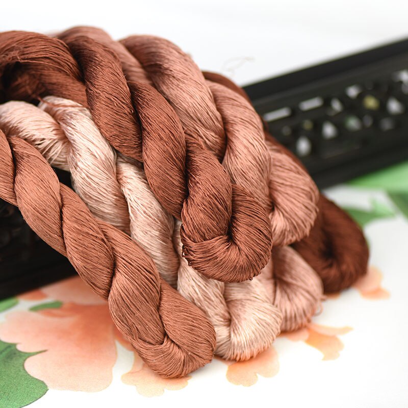 silk embroidery thread / 100% silk thread /hand embroidery embroider cross stitch/pine nut brown