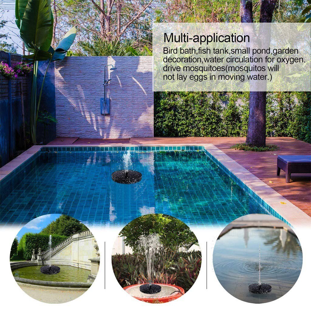 Led Solar Fontein Pomp 5V Vogelbad Power Pomp Drijvende Zonne-energie Fontein Drijvende Vijver Tuin Patio Decor J60
