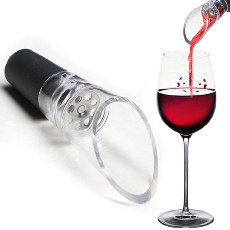 Mini Reizen Rode Wijn Beluchter Plastic Wijn Schenker Schenktuit Met Rubber Flessenstop Decanter Bar Gereedschap 1.5*3.5*9.5 Cm