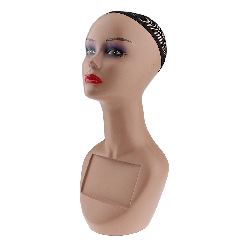 Preto feminino manequim cabeça busto manequim modelo para peruca chapéu jóias exibição feminino lábio vermelho: Red Lip