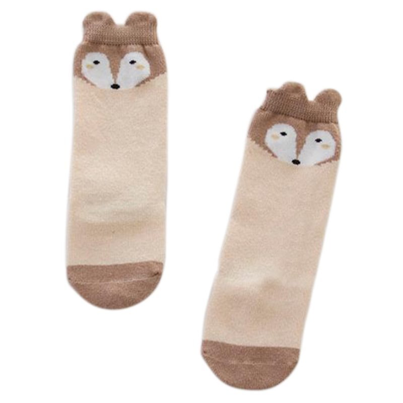 Newborn Kids Girl Boy Animal Pattern Anti-slip Knee High Socks Baby Socks