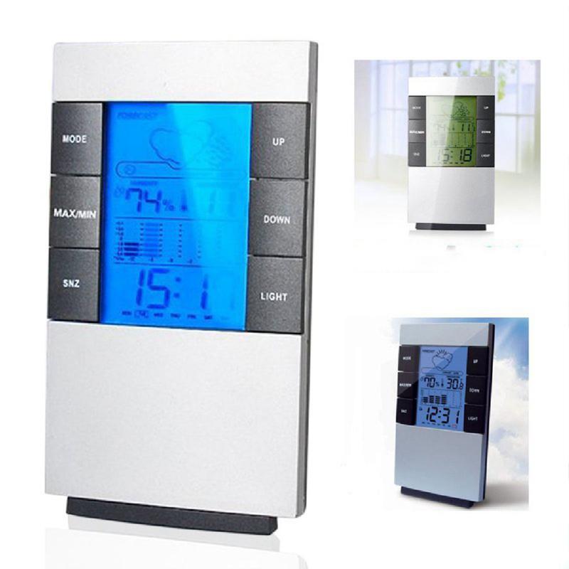Mejor LCD medidor de temperatura de humedad higrómetro habitación interior termómetro reloj: Default Title