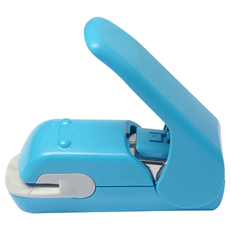 Nietje Gratis Nietmachine Tijd Saving Moeiteloos Naald Gratis Handhled Nietmachine Mini Draagbare: Blue