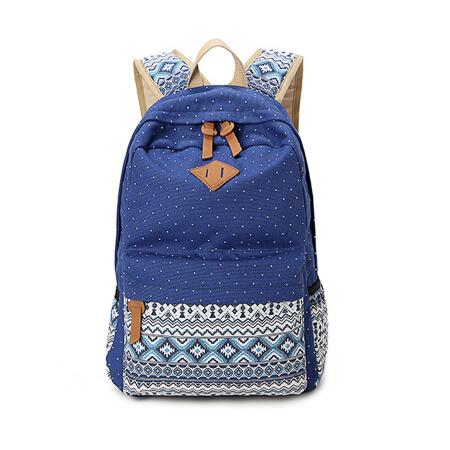 DIOMO toile sacs d'école femme sacs à dos pour adolescentes cartable sac à dos féminin sac à dos: Blue