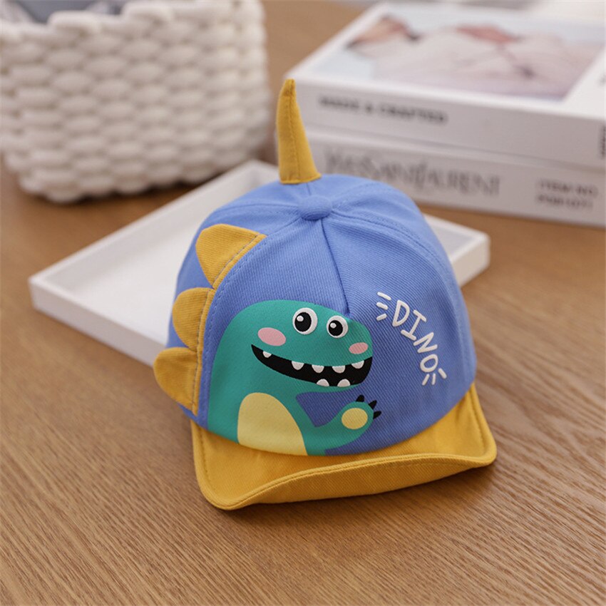 Lente Zomer Baby Hoed Cartoon Dinosaurus Kids Kinderen Baseball Cap Baby Boy Meisje Hoeden Pet: blue