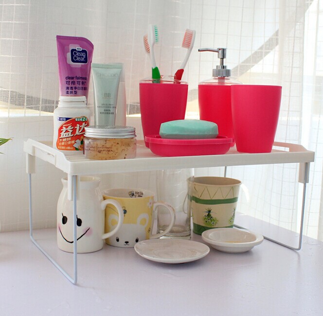 1PC Kitchen Storage Rack Plastic Folding Flavoring Shelf Organizer for Kitchen Bathroom Practical Tool OK 0089
