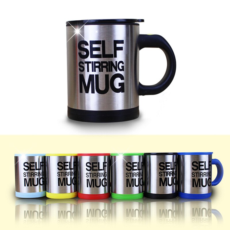 400ml auto-remuant tasse automatique électrique paresseux tasse à café lait mélange tasse en acier inoxydable Drinkware avec couvercle