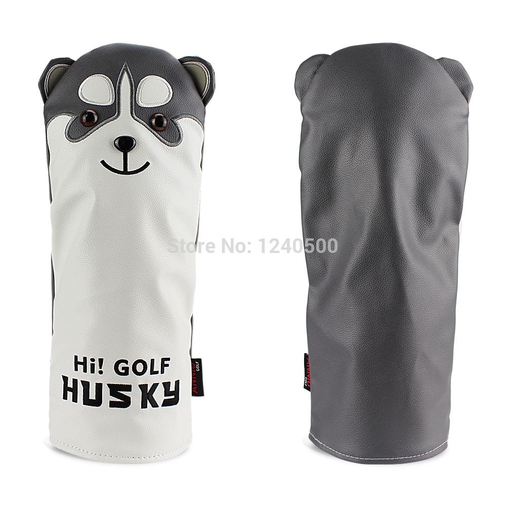 Funda para cabeza de palo de Golf Husky, adorable funda para cabeza de conductor de Golf, Animal de dibujos animados #1 #3 #5 #7, Funda de cuero PU para cabeza, fundas a prueba de polvo