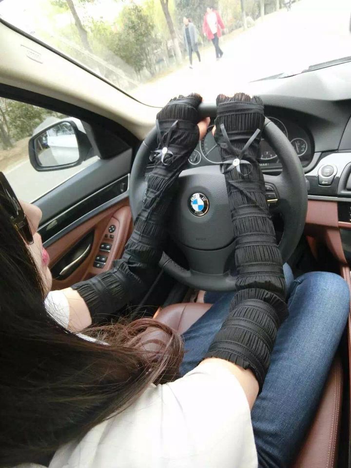 Zwart wit roze beige lange dame meisje sexy disco dans kostuum feest kant vingerloze lange handschoenen