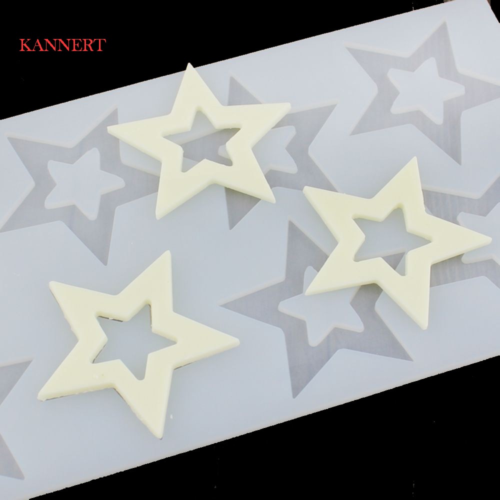 KANNERT Voedsel Gread non-stick Siliconen 3D Ster Vormige Bruidstaart Toppers Chocolade Cookie Silicone Mold Decoratie