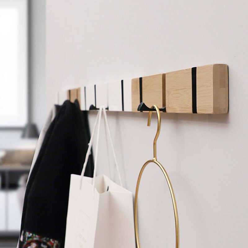 Hout Sleutelhouder Muur Verborgen Kapstok Kleding Hoed Organizer Sleutelhouder Kleerhanger Voor Badkamer Thuis Decoratie