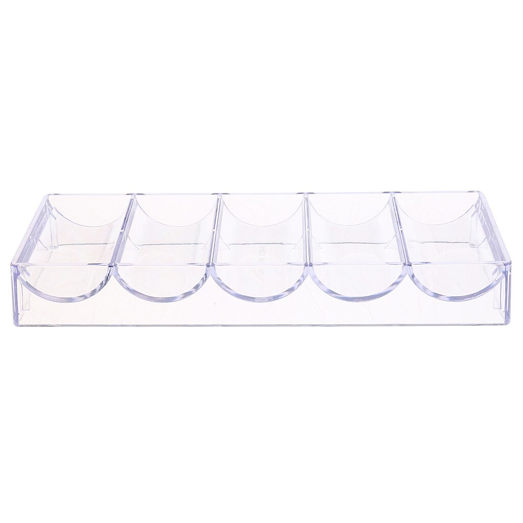 Transparent Acrylic Poker Chips Tray Display Case Box 100 Chips - No Lid