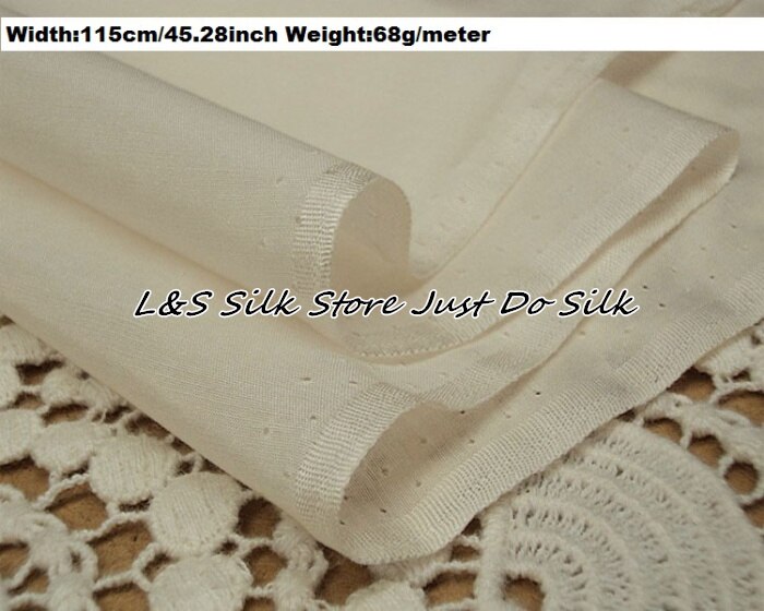 Tela de algodón de seda para decoración de ropa, color beige, width114cm, 45,28 pulgadas, peso 68 g/m, # ZSM012-10,