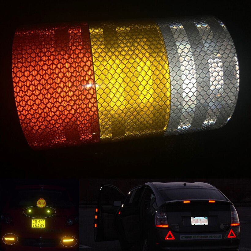 3M Auto Reflektierende Streifen Aufkleber Warnung Streifen-stil Dekoration Film Sicher Motorrad Baby Auto Reflektieren Straße Sicherheit Band