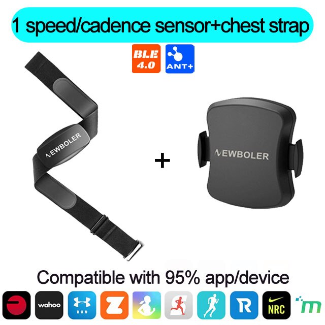 NEWBOLER Heart Rate Monitor Chest Strap Bluetooth 4.0 ANT Fitness Dual Mode Sensor Compatible Belt Wahoo Polar Garmin Bryton: Model 3
