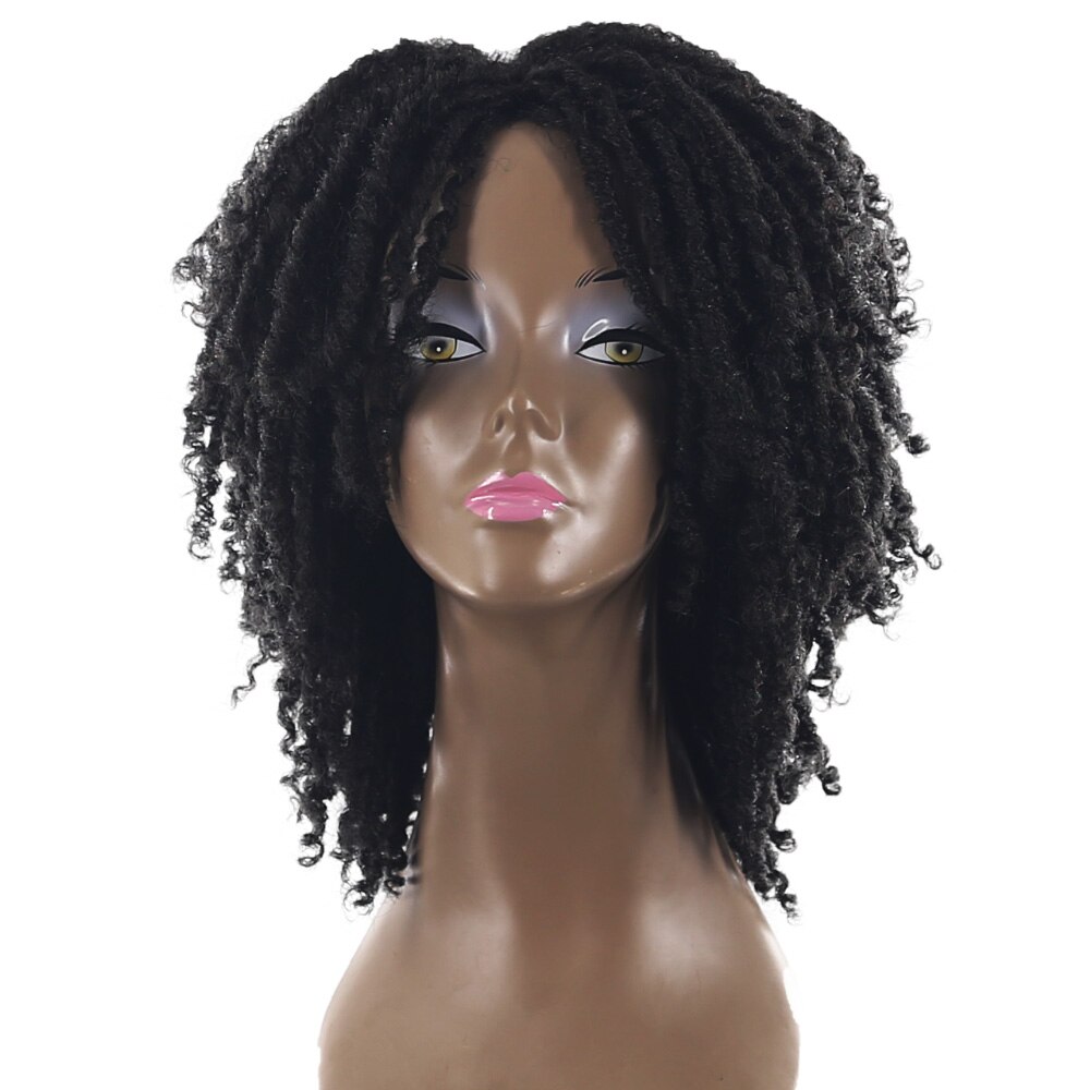 X-tresse Faux Locs kurz Bob Zöpfe Perücken Dreadlock häkeln Twist geflochten Synthetik Perücke Pro Schwarz Frauen 10Zoll Maschine gemacht Perücke: #1B