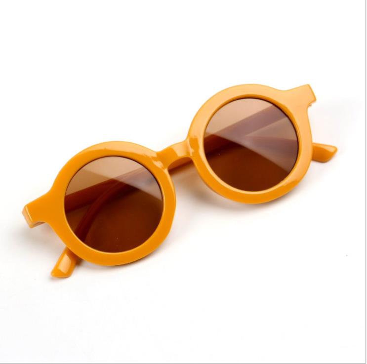 Kinderen Zonnebril Mode Eenvoudige Zuigeling Retro Leisure Ultraviolet-Proof Ronde Gemak Bril Lenzenvloeistof Voor Kids: YELLOW