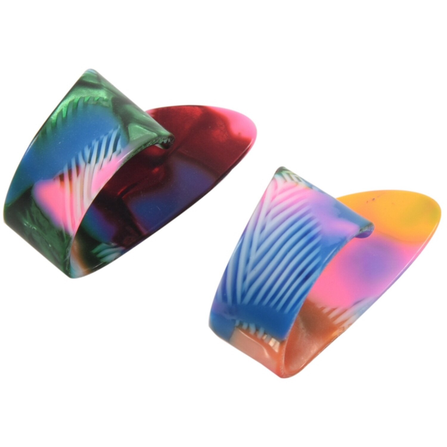 2 uds dedo pulgar guitarra púas para guitarra con colores y 4 Uds de pulgar para guitarra Protector de púa y dedos (gris M)